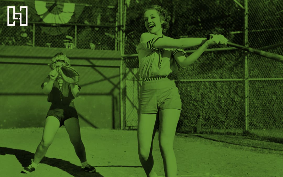 featured image of vintage photo of women playing baseball