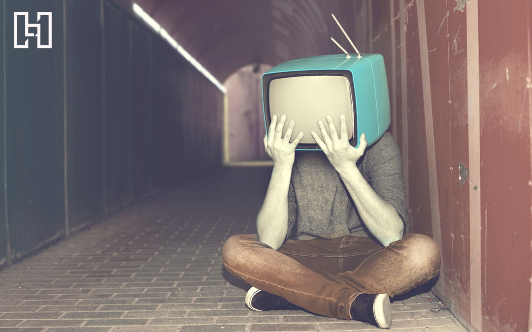 Featured graphic of man with vintage TV head