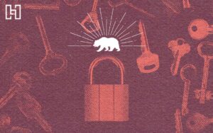 Featured graphic of California bear icon with lock and keys