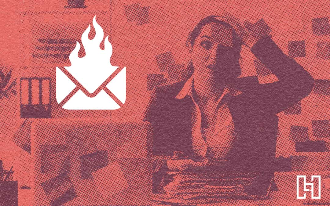 envelope with flames above it graphic