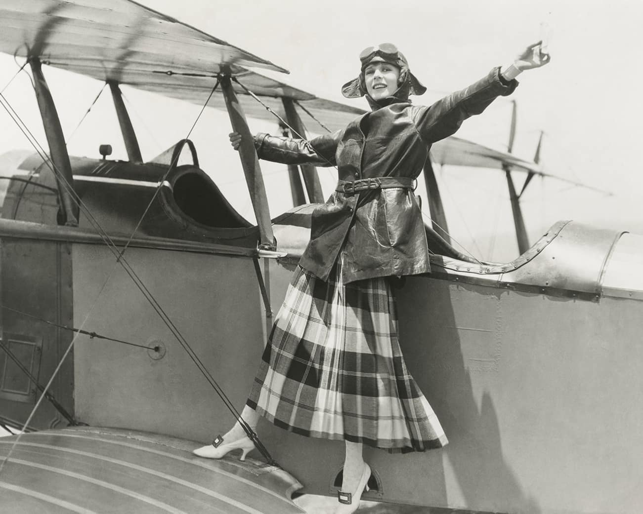 woman pilot on airplane