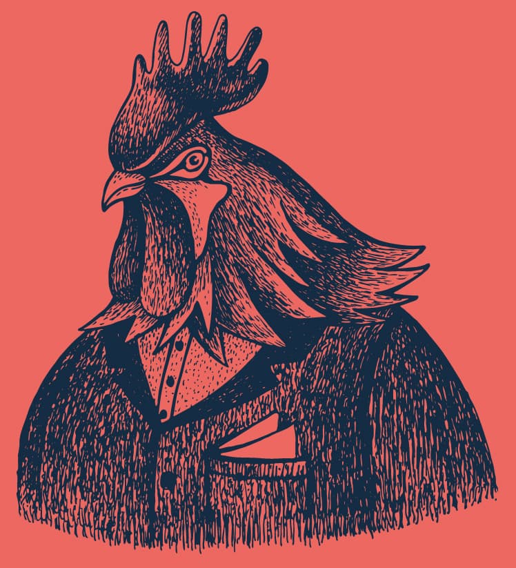 rooster in suit