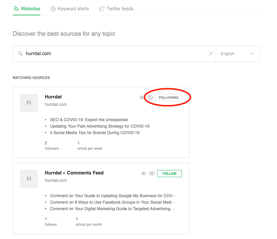 How to Follow New Source Types in Feedly