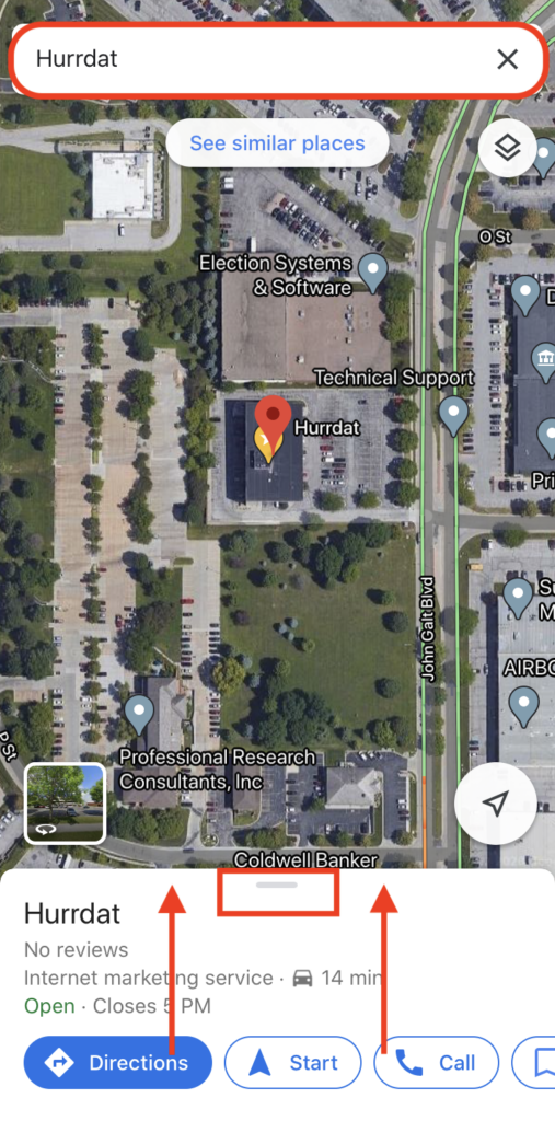 Screenshot of Google Maps Mobile