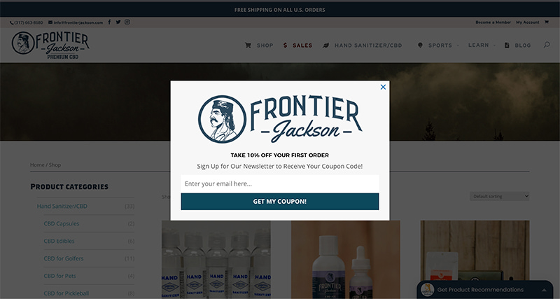 Frontier Jackson website screenshot