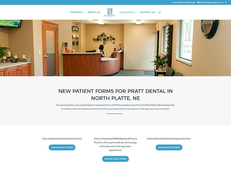 Pratt Dental website screenshot