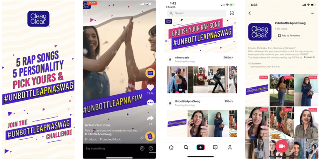 Collage image of the Clean and Clear TikTok Ad
