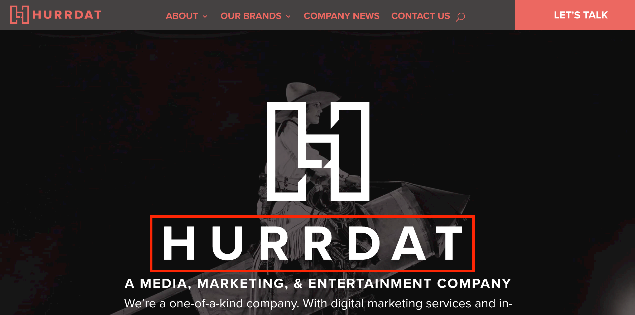The main page of the Hurrdat website with the h1 page title "Hurrdat" highlighted.