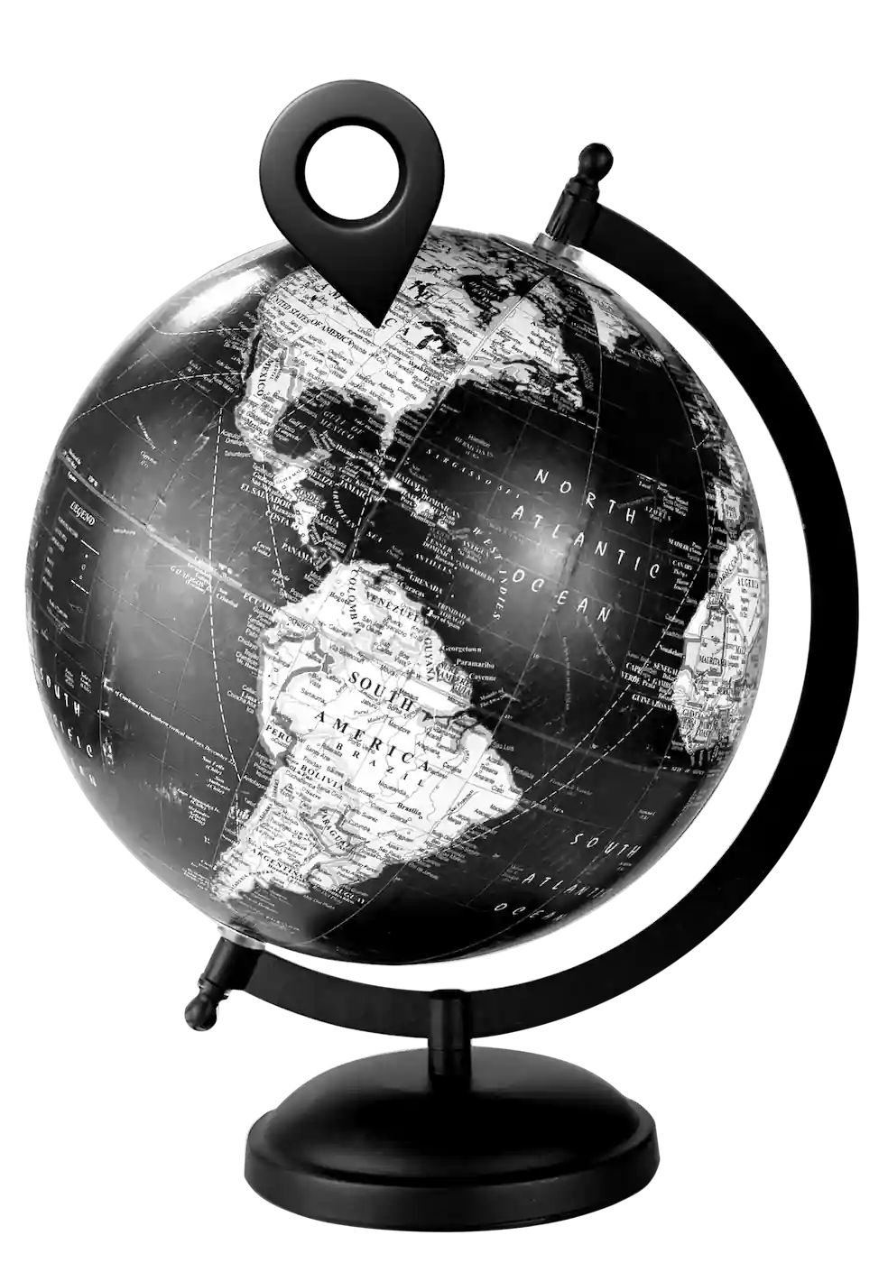 Globe pointing to Omaha Nebraska