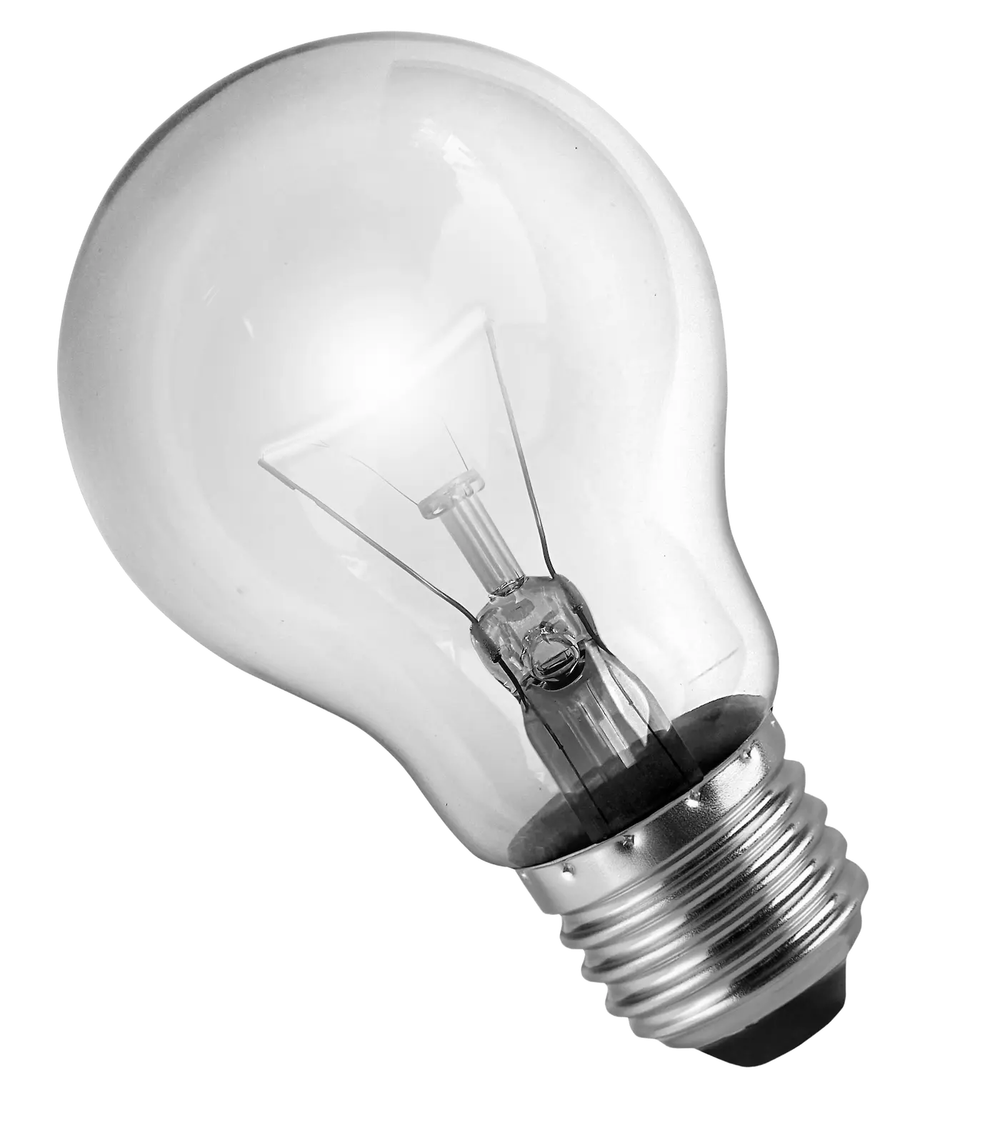 black and white light bulb
